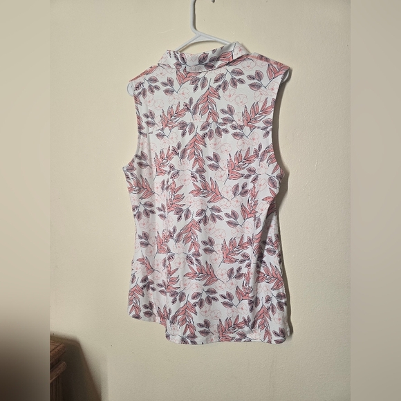 Puma Golf Pink and Purple Fitted Blouse with Peter Pan Collar - Picture 3 of 3